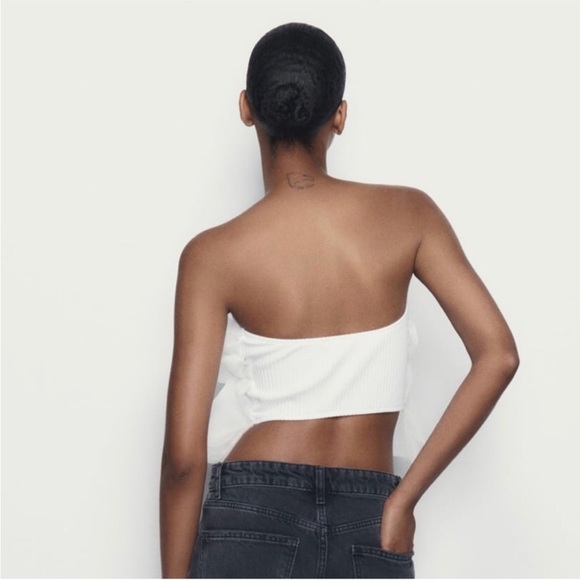 ZARA WHITE ORGANZA BANDEAU TOP- BLOGGERES FAVORITE (L) - Picture 7 of 7